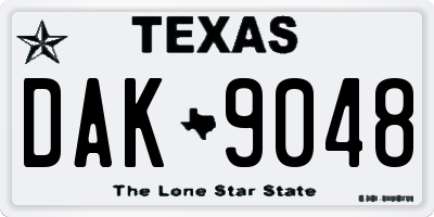 TX license plate DAK9048