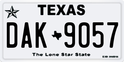 TX license plate DAK9057