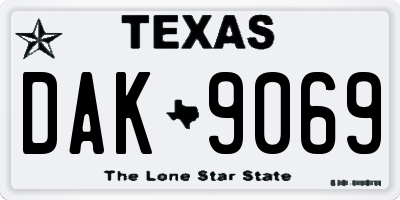 TX license plate DAK9069