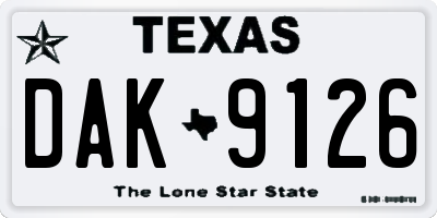 TX license plate DAK9126
