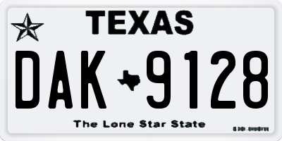 TX license plate DAK9128