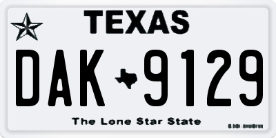 TX license plate DAK9129