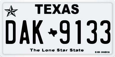TX license plate DAK9133