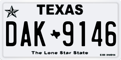 TX license plate DAK9146