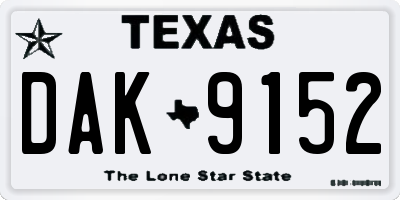 TX license plate DAK9152