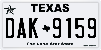 TX license plate DAK9159