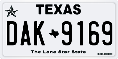 TX license plate DAK9169
