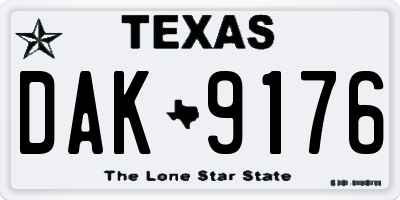 TX license plate DAK9176