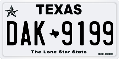 TX license plate DAK9199