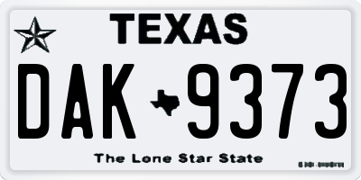 TX license plate DAK9373