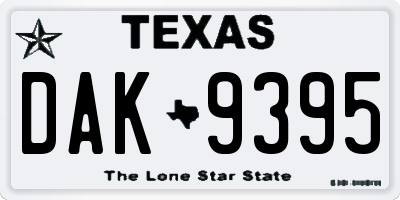 TX license plate DAK9395