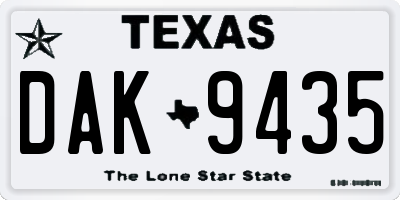 TX license plate DAK9435