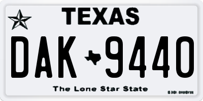 TX license plate DAK9440