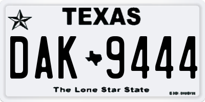 TX license plate DAK9444