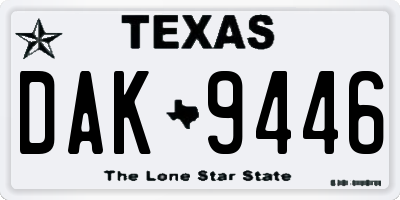 TX license plate DAK9446