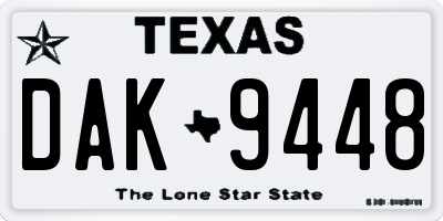TX license plate DAK9448