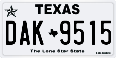 TX license plate DAK9515