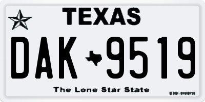 TX license plate DAK9519