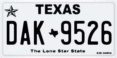 TX license plate DAK9526