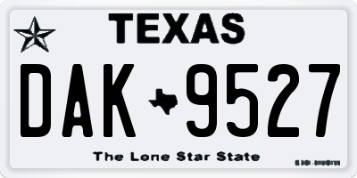 TX license plate DAK9527