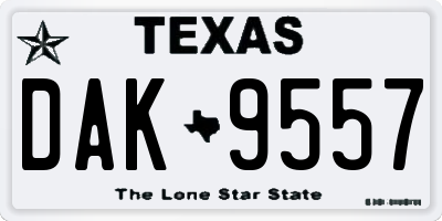 TX license plate DAK9557