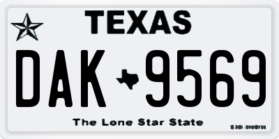 TX license plate DAK9569