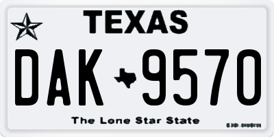 TX license plate DAK9570