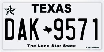 TX license plate DAK9571