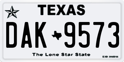 TX license plate DAK9573