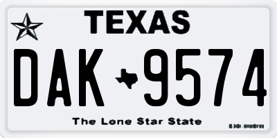 TX license plate DAK9574