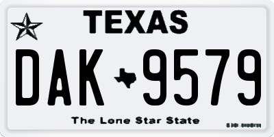 TX license plate DAK9579