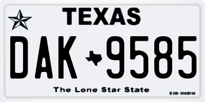 TX license plate DAK9585