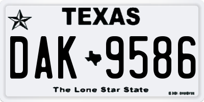 TX license plate DAK9586