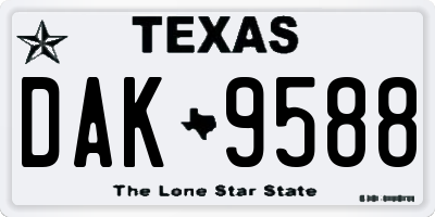 TX license plate DAK9588