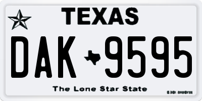 TX license plate DAK9595