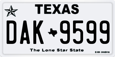 TX license plate DAK9599