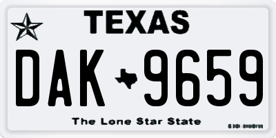 TX license plate DAK9659