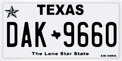 TX license plate DAK9660