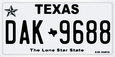 TX license plate DAK9688