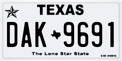 TX license plate DAK9691