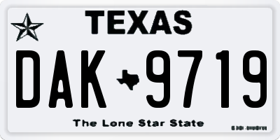 TX license plate DAK9719