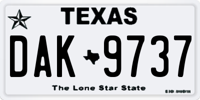 TX license plate DAK9737