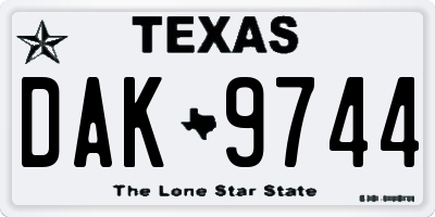 TX license plate DAK9744