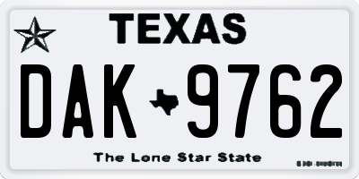 TX license plate DAK9762