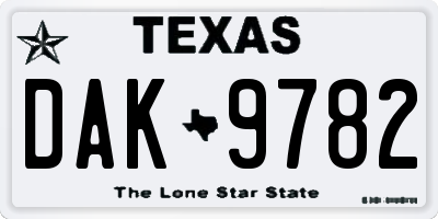 TX license plate DAK9782