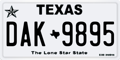 TX license plate DAK9895