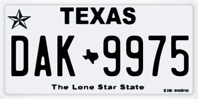TX license plate DAK9975