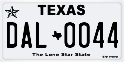 TX license plate DAL0044