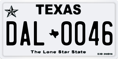 TX license plate DAL0046
