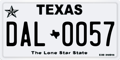 TX license plate DAL0057